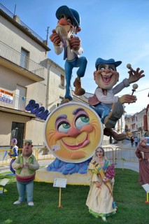 Falla papier-mâché figures at the Las Fallas Spring Festival, Pego, Province of Alicante, Spain,