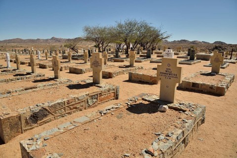 graves, German soldier cemetery, Karas Region, Namibia, Africa