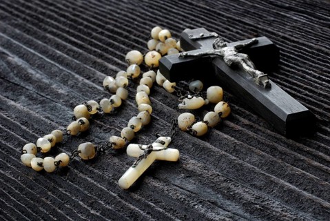 Crucifix and rosary, cross, rosary chain, Jesus cross