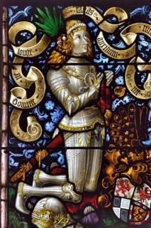 Colourful stained glass windows of Hohkönigsburg Castle, Château du Haut-Koenigsbourg, Hohenstaufen