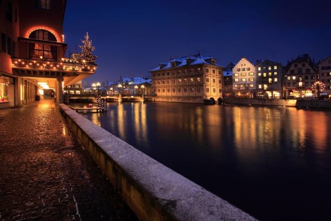 Old Town, Limmatquai, Limmat, Grossmuenster, Zurich, Switzerland, Europe