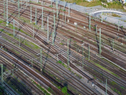 Track apron at Stuttgart main station, infrastructure of Deutsche Bahn AG. After completion of the