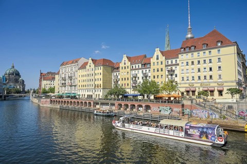 Spree, Nikolaiviertel quarter, Mitte, Berlin, Germany, Europe