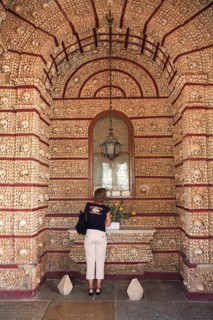 Capela dos Ossos, Bone Chapel, an ossuary in Faro, Portugal, which belongs to the 18th century