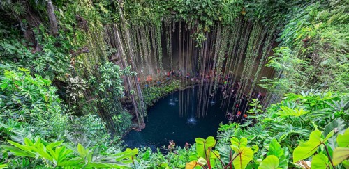 Ik Kil, Mexico, 20 December, 2019: Ik Kil Cenote located in the northern center of the Yucatán