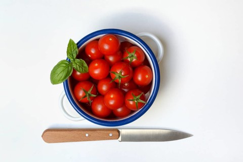 Cherry tomato in pot, cherry tomato, Solanum lycopersicum