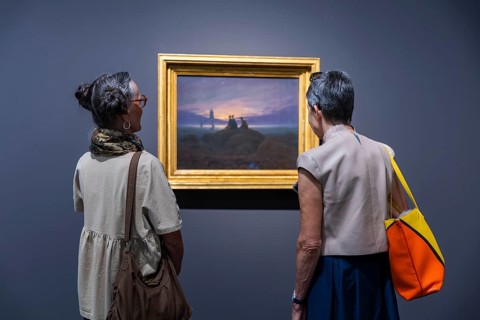 Anniversary exhibition on Caspar David Friedrich at the Albertinum. The painting Moonrise by the