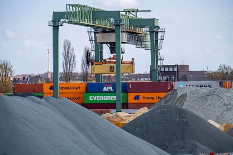 Port of Dortmund, Container Terminal Dortmund CTD, trimodal terminal, transport by rail, road and