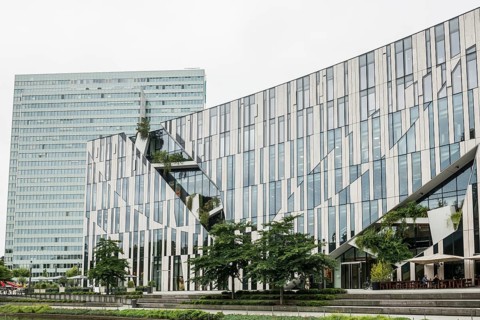 Kö-Bogen building complex, architect Daniel Libeskind, office building and shops, Düsseldorf, North