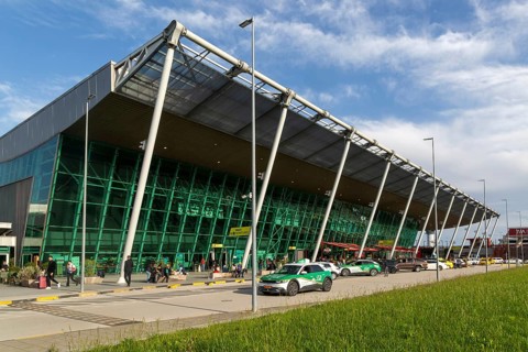 Exterior of terminal building Tirana International Airport Nënë Tereza, Mother Theresa Rinas