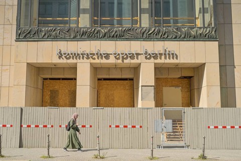 Construction site, Komische Oper, Behrenstraße, Mitte, Berlin, Germany, Europe