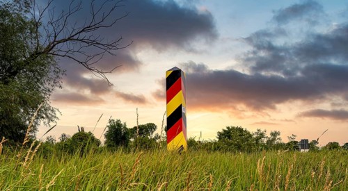 Border area between Germany and Poland, Lower Oder Valley National Park, Brandenburg, Germany,