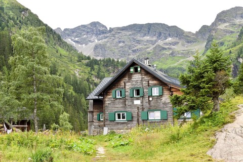 The Hans-Wödl-Hütte of the Alpine Society Preintaler (AGP), Schladminger Tauern, Styria, Austria,