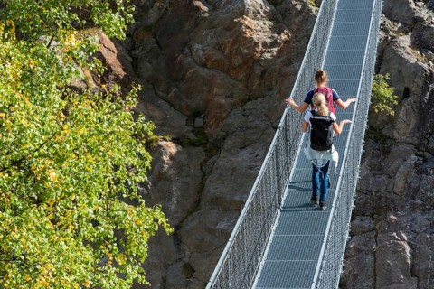 Belalp-Riederalp suspension bridge on the Aletsch Glacier, fear of heights, vertigo, hike, hiking,