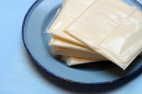 Processed cheese, processed cheese slices packed in plastic