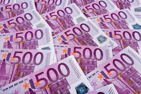 500 euro banknotes, symbolic photo for wealth, old-age provision, savings, pension, Vienna,