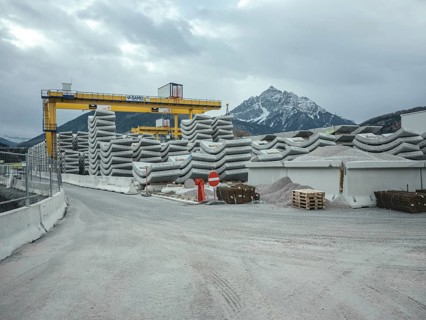 Tubbing segments for Brenner Base Tunnel, Zenzendorf, Tyrol, Austria, Europe