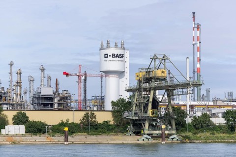 BASF, Lugwigshafen am Rhein, industrial area, Mannheim, Baden-Württemberg, Germany, Europe