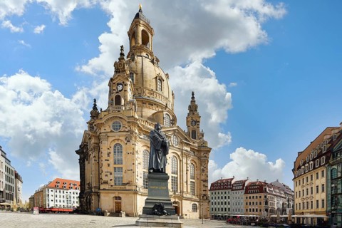 Baroque Protestant Lutheran Church of Our Lady, Dresden, Saxony, Germany, Europe