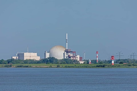 Brokdorf nuclear power plant, Elbe, Schleswig-Holstein, Germany, Europe