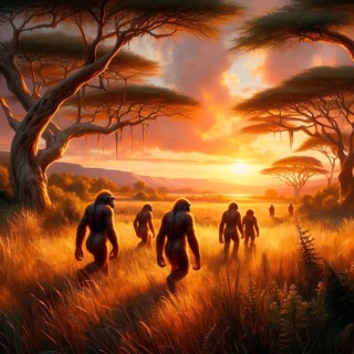 Australopithecus, prehistory, prehistory, a group of australopithecines in the prehistoric African