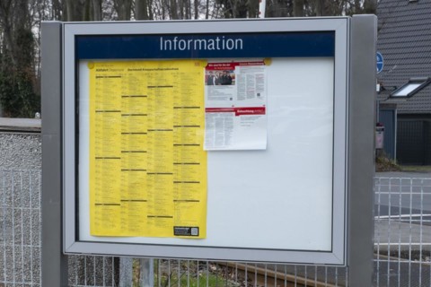 Information board, train departure, timetable, Dortmund, Ruhr area, North Rhine-Westphalia,