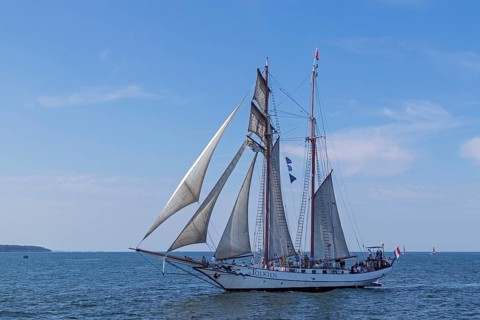 Sailing ship J. R. Tolkien, Baltic Sea, Hanse Sail, Warnemünde, Rostock, Mecklenburg-Western