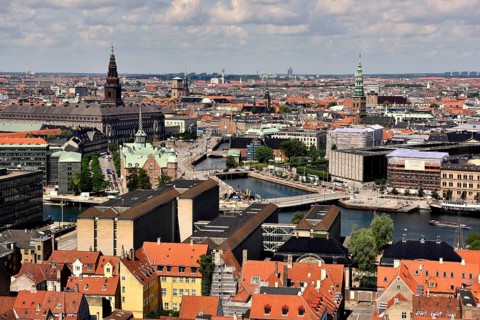 View from the tower of the Lutheran Church of the Redeemer, Church of Our Saviour, Copenhagen,