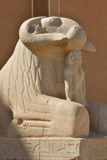 Ram statue from Kawa in front of the National Museum of Sudan, Khartoum, Sudan, Africa