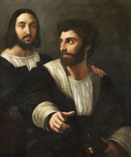Self-portrait with a friend by Raffaello Sanzio da Urbino, also Raffael da Urbino, Raffaello Santi,