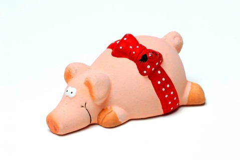 Lucky pig made of clay, lucky charm, New Year's Eve, New Year's Eve, lucky pig