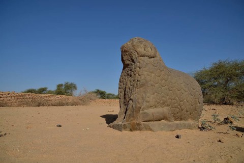 Ram sphinx in the royal city of Meroe, Nubia, Nahr an-Nil, Sudan, Africa