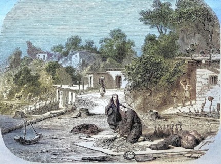 Simeis on the Crimean Peninsula, in 1882, Ukraine, Historical, digitally restored reproduction of a