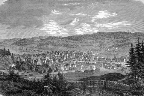 La Chaux-de-Fonds, town in the canton of Neuchâtel, 1869, Switzerland, Historic, digitally restored