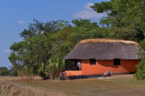 Main building of Wasa Lodge, Kasanka National Park, Zambia, Africa