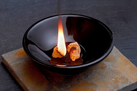 Incense resin, burning, in a bowl (Boswellia), incense, incense, incense, esotericism