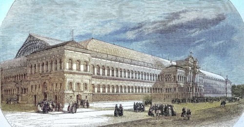 View of the Palace of the Universal Exhibition 1855, on the Champs Elysees, Paris, France,