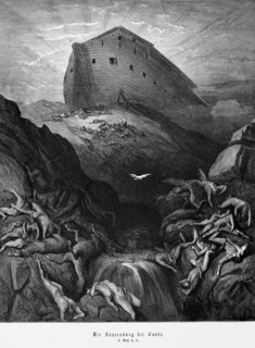 Bible, sending of the dove, Genesis 8, Moses, Old Testament, death, drowning, crowd, Noah's ark,