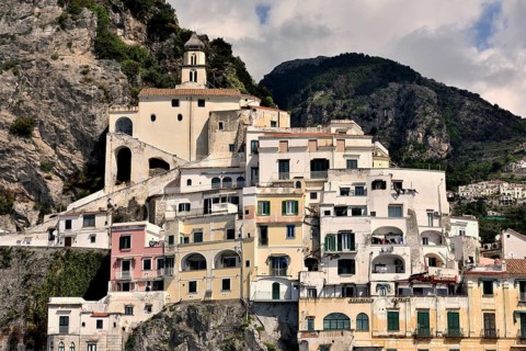 View of Amalfi, Amalfi Coast, Costiera Amalfitana, Province of Salerno, Campania, Italy, Europe