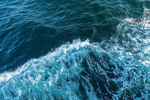 Bow wave of a ship, Baltic Sea, Mecklenburg-Western Pomerania, Germany, Europe