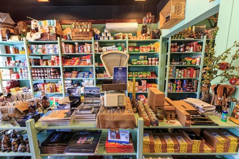 Small nostalgic grocery shop and souvenir shop, interior view, Djupivogur, East Fjords, Iceland,