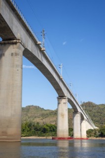 Bridge over the Mekong for the China-Laos railway, near Luang Prabang, Luang Prabang province,