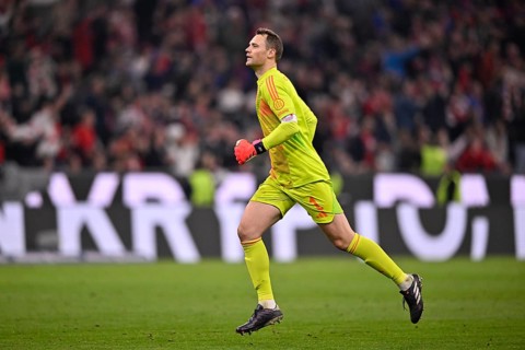 Goal celebration goalkeeper Manuel Neuer FC Bayern Munich FCB (01) Allianz Arena, Munich, Bavaria,