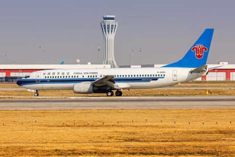 A Boeing 737-800 aircraft of China Southern Airlines with the registration number B-2693 at Daxing