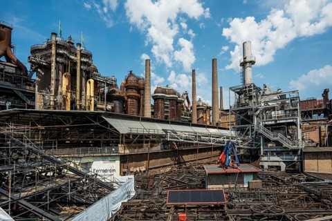 Former steelworks, Völklingen Ironworks, UNESCO World Heritage Site, Völklingen, Saarland, Germany,