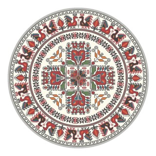 Traditional Bulgarian embroidery design element over white background
