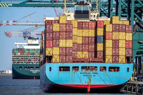 The port of Antwerp, on the Scheldt, is the second largest seaport in Europe, container port DP
