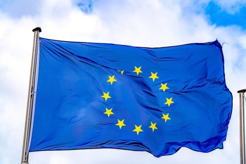 Waving flag of the European Union, EU flag