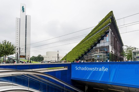 Playhouse and green office building Kö-Bogen II, Düsseldorf, Rhineland, North Rhine-Westphalia,