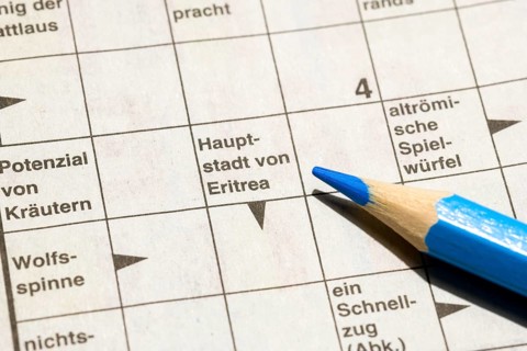 Crossword puzzle, coloured pencil, magazine, newspaper, Germany, Europe